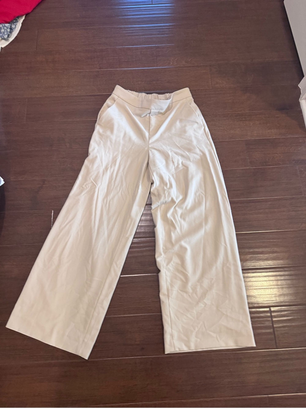 Banana Republic Cream Wide-Leg Pull-On Pants
